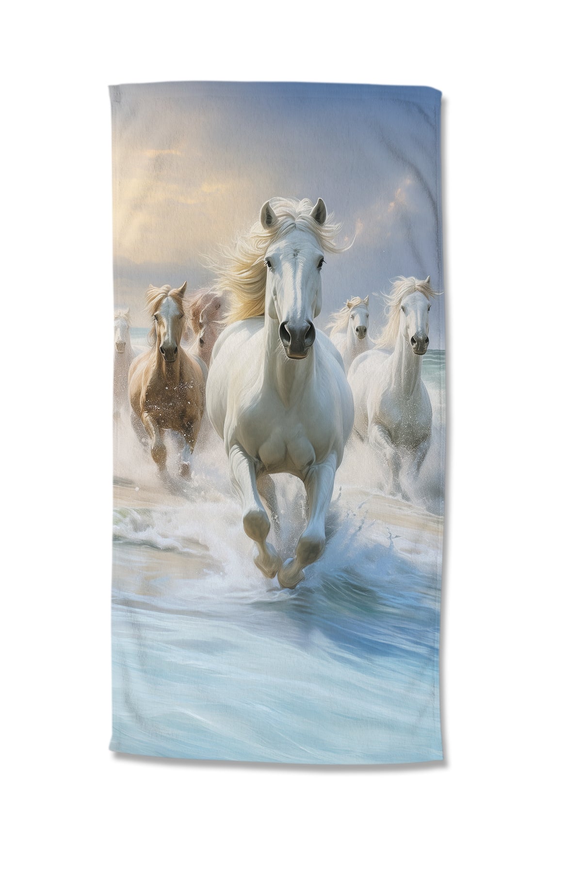Good Morning strandlaken Wild and Free - handdoek 75x150 cm - paarden