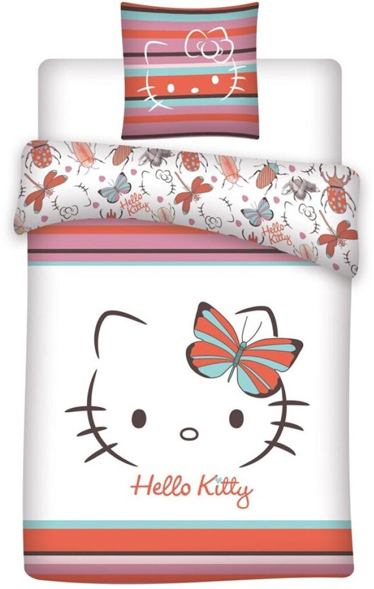 Hello Kitty kinderdekbedovertrek Vlinder - polykatoen - eenpersoons (140x200 + 65x65 cm)