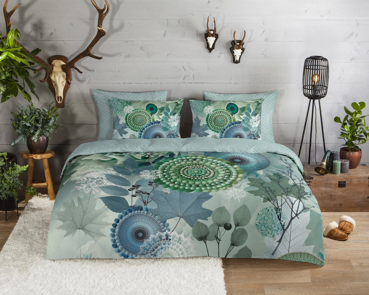 HiP dekbedovertrek Iselin - Mintgroen - Flanel