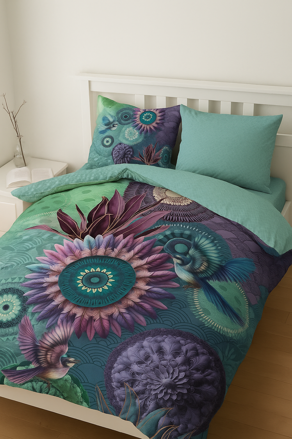 HiP dekbedovertrek Vespera - Mintgroen - Katoen Satijn