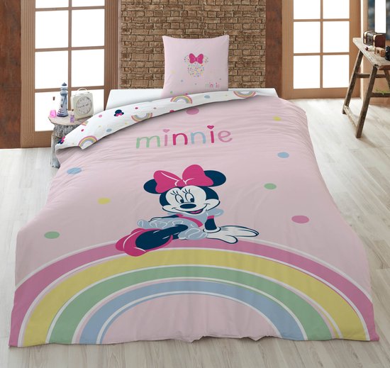 Minnie Mouse kinderdekbedovertrek - polykatoen - eenpersoons (140x200 + 65x65 cm)