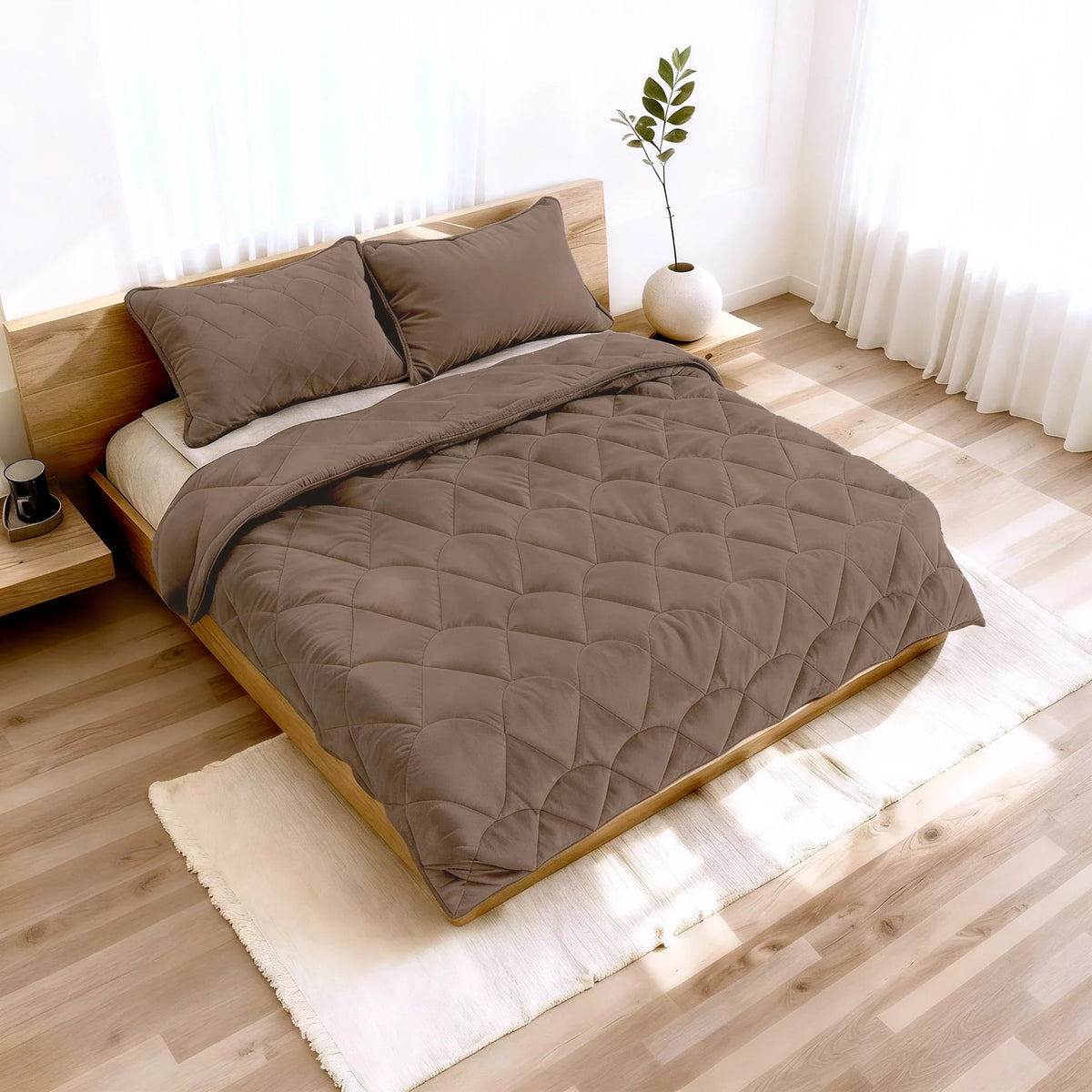 Lazy Velvet dekbed-en-overtrek-in-1 - incl. kussensloop - Taupe/Bruin