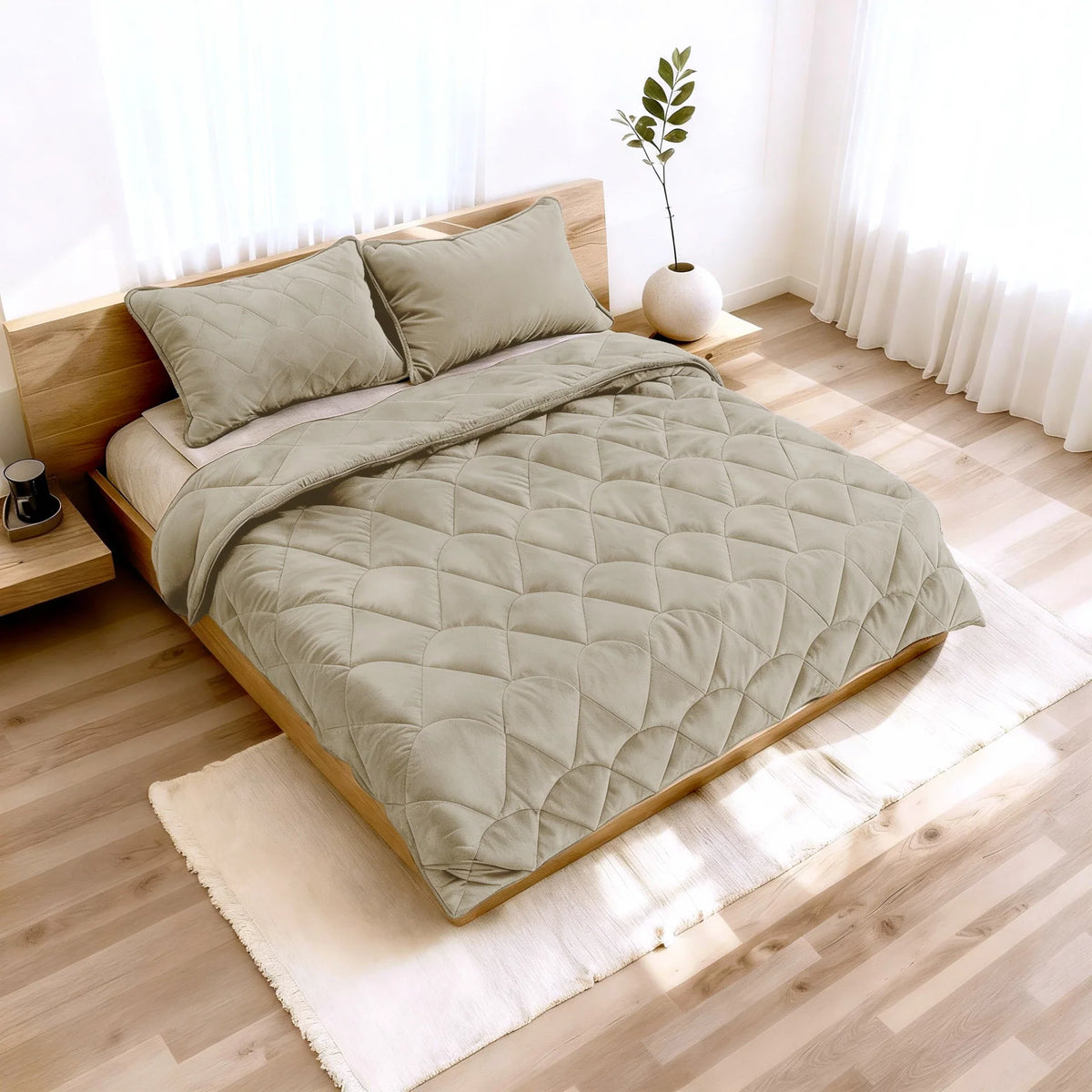 Lazy Velvet dekbed-en-overtrek-in-1 - incl. kussensloop - Taupe/Grijs