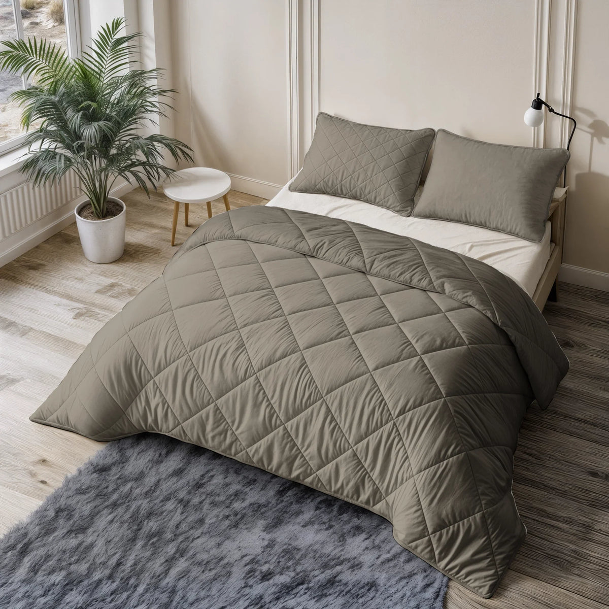 Lazy All-in-One dekbed inclusief kussensloop - Taupegrijs