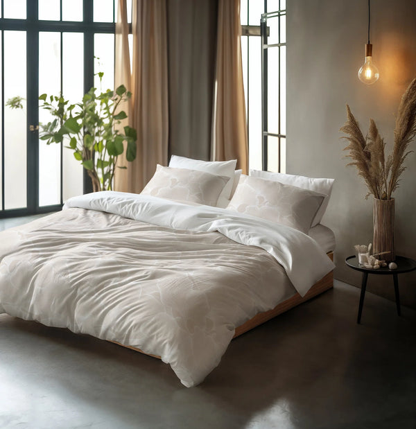 Sleeptime Ginkgo Whisper - Grijs/Zand - Katoen