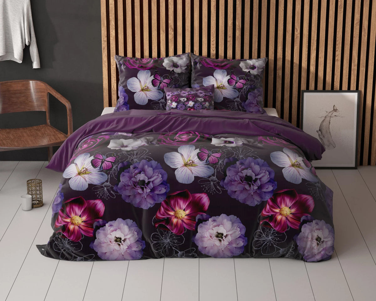 Dekbedovertrek Magic Flower - Paars - Blended Katoen