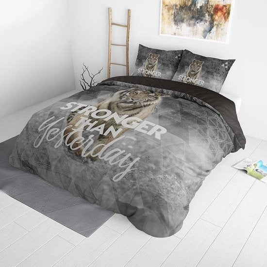 Sleeptime dekbedovertrek Stronger - katoen - Lits Jumeaux (240x200/220 + 2st. 60x70 cm)