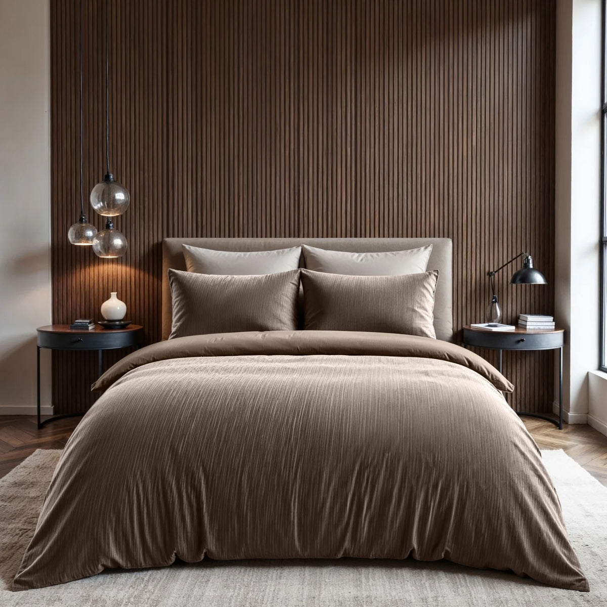 Sleeptime dekbedovertrek Velvet Cartier - Micropercal - Taupe