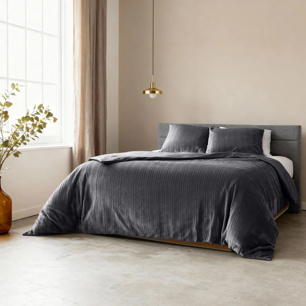 Sleeptime dekbedovertrek Velvet Lining - Antraciet