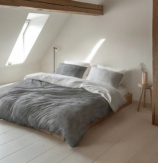 Sleeptime dekbedovertrek Washed Cotton - Flanel - Grijs