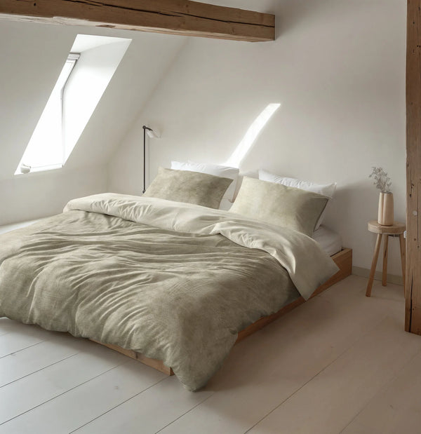 Sleeptime dekbedovertrek Washed Cotton - Flanel - Taupe