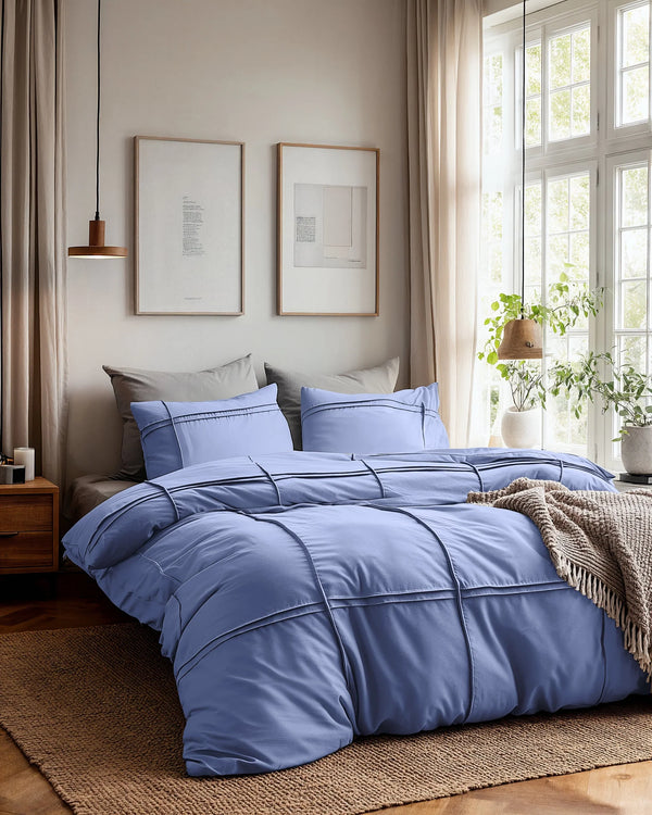 Sleeptime dekbedovertrek Washed Tufted Blauw - Microvezel