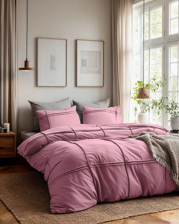 Sleeptime dekbedovertrek Washed Tufted Oud Roze - Microvezel