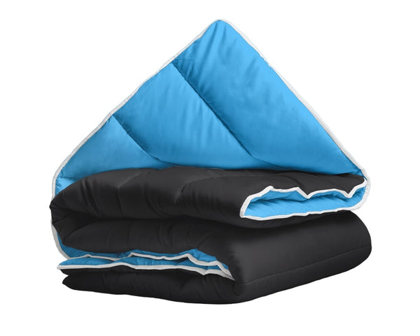 Lazy dekbed zonder overtrek - Zwart/Blauw