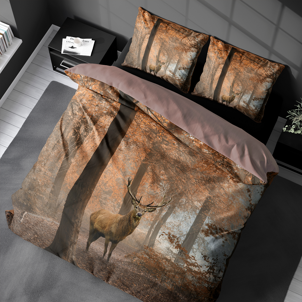 Decoware Dekbedovertrek Autumn Deer - katoen - 2-persoons (200x220 + 2st. 60x70 cm)