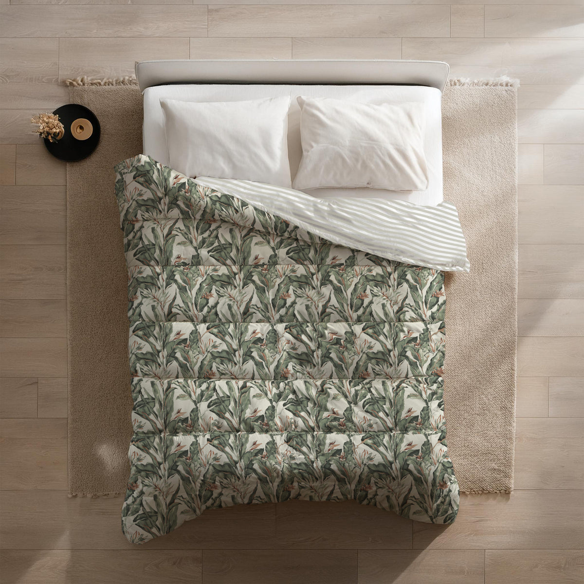 Dekbed zonder overtrek Floral Green - 300gsm