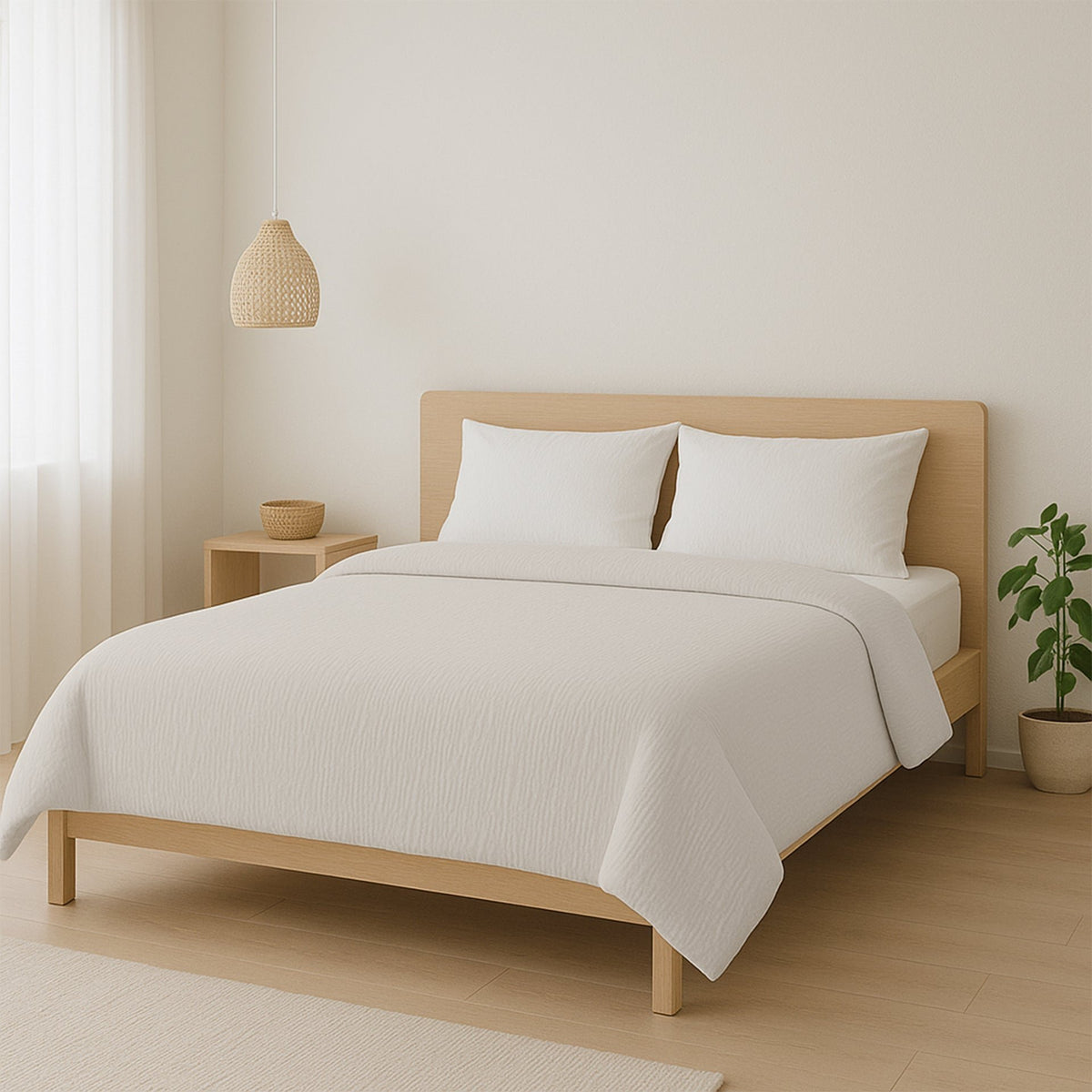 Dekbed zonder overtrek inclusief kussensloop - Mousseline - off-white