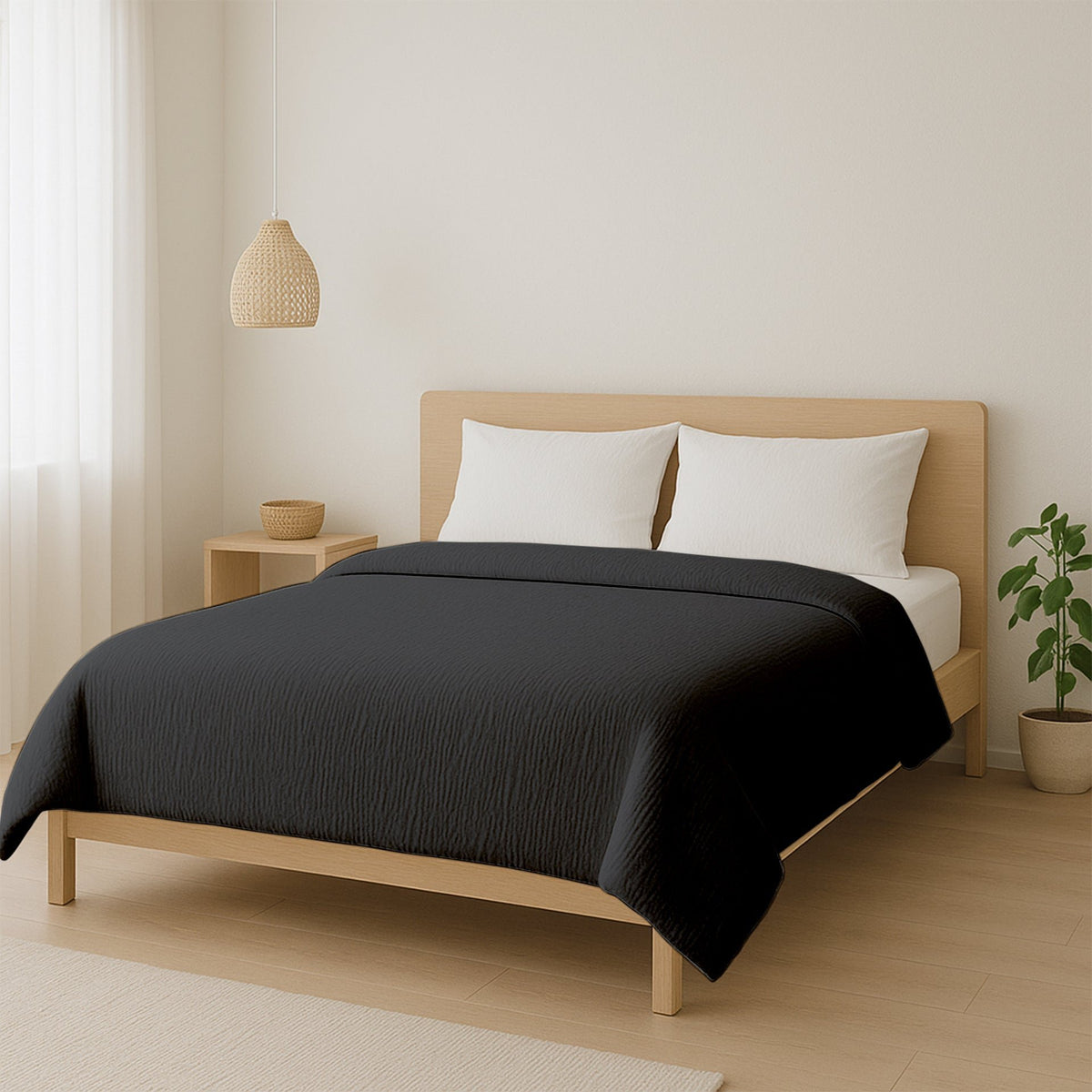 Decoware Easy dekbed zonder overtrek inclusief kussensloop - Mousseline - Antraciet