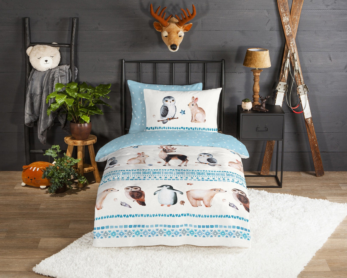Good Morning kinderdekbedovertrek Freezing - flanel - eenpersoons (140x220 + 60x70 cm)