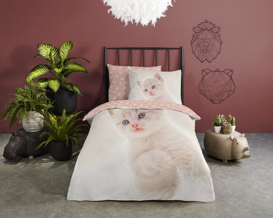 Good Morning kinderdekbedovertrek Kitten Cute - katoen - eenpersoons (140x220 + 60x70 cm)