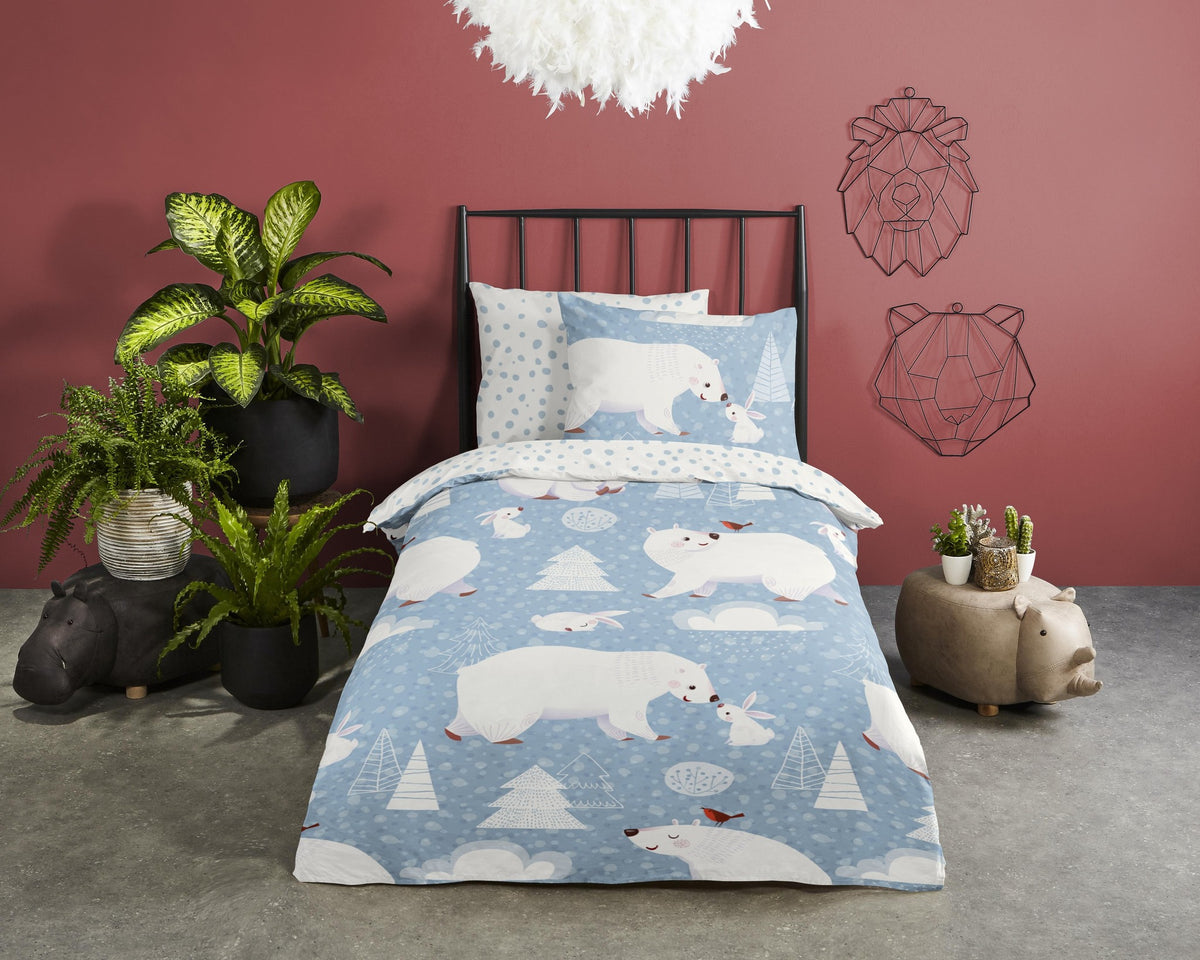 Good Morning kinderdekbedovertrek Northpole - flanel - eenpersoons (140x220 + 60x70 cm)