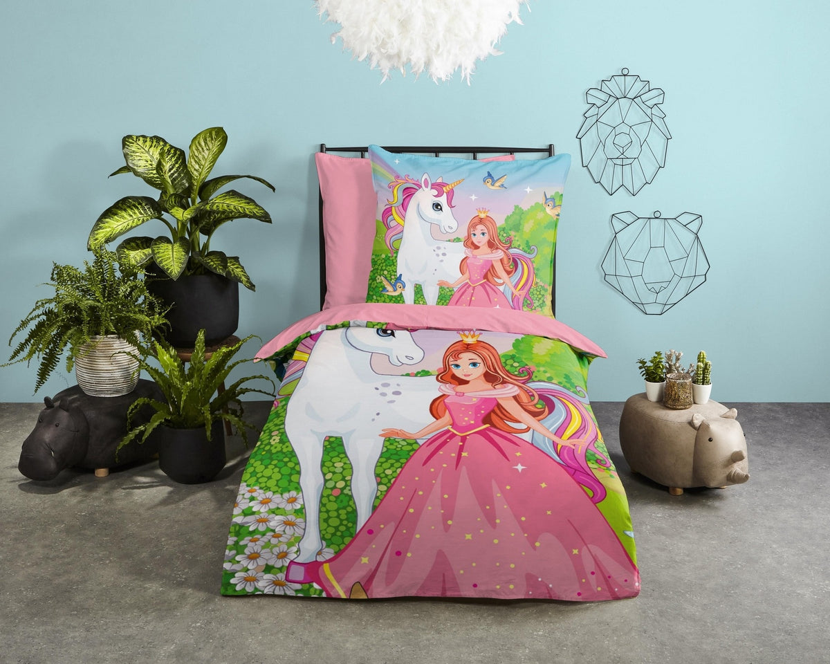 Good Morning kinderdekbedovertrek Fairytale - katoen - eenperoons (140x220  + 60x70 cm)