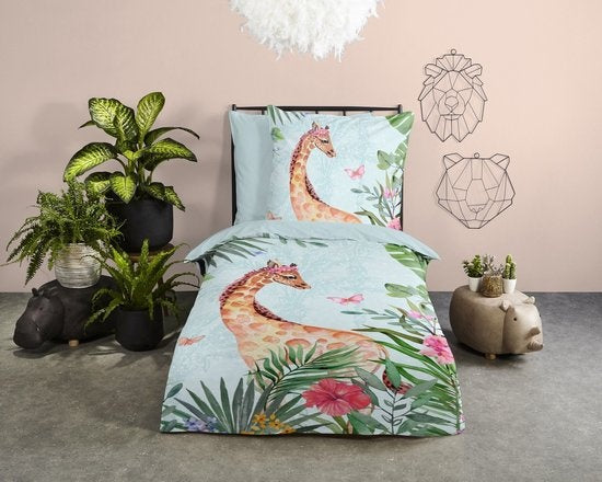 Good Morning kinderdekbedovertrek Giraffe Desiree - katoen - eenpersoons (140x220 + 60x70 cm)