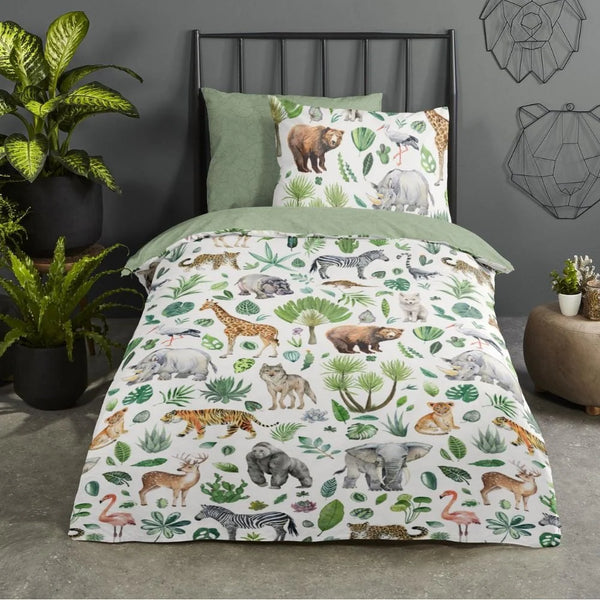 Good Morning peuterdekbedovertrek Samba - groen - katoen - eenpersoons (120x150 + 60x70 cm)