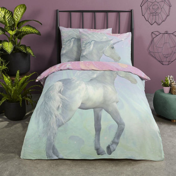 Good Morning kinderdekbedovertrek Unicorn - katoen - eenpersoons (140x220 + 60x70 cm)