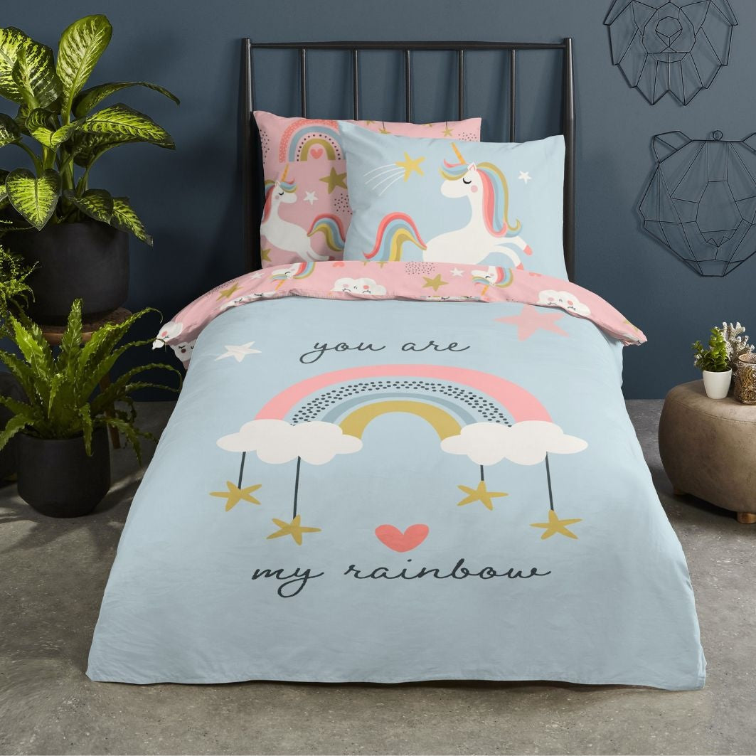 Good Morning kinderdekbedovertrek Unicorn Suus - katoen - eenpersoons (140x220 + 60x70 cm)