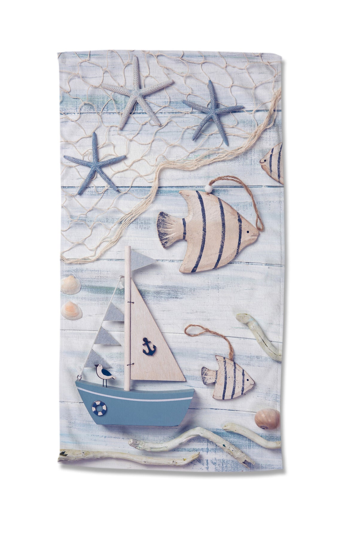 Good Morning strandlaken Maritiem - Polyvelours (100x180 cm)