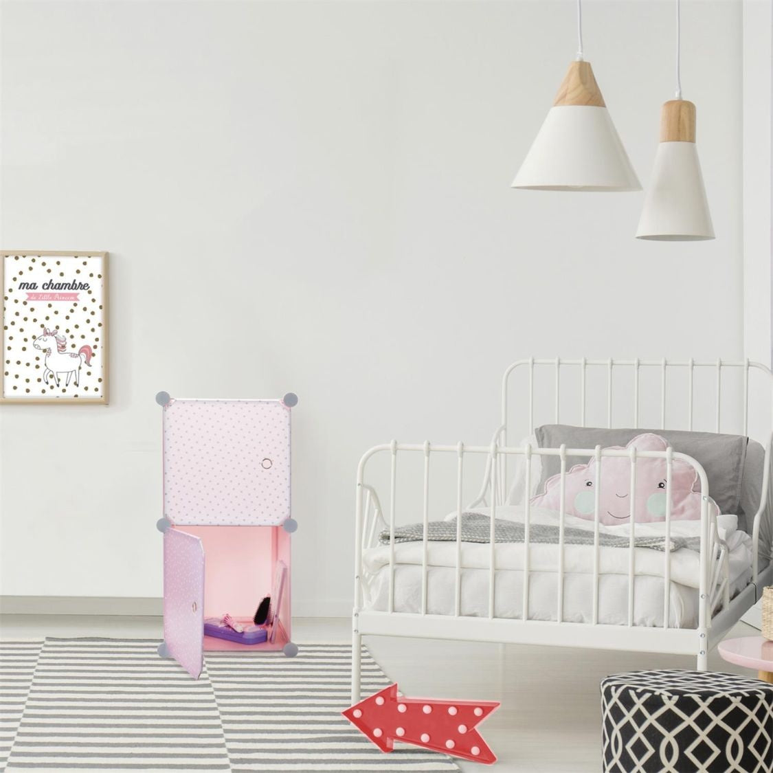 Opbergkubus - 2 stuks 30x30 cm - roze