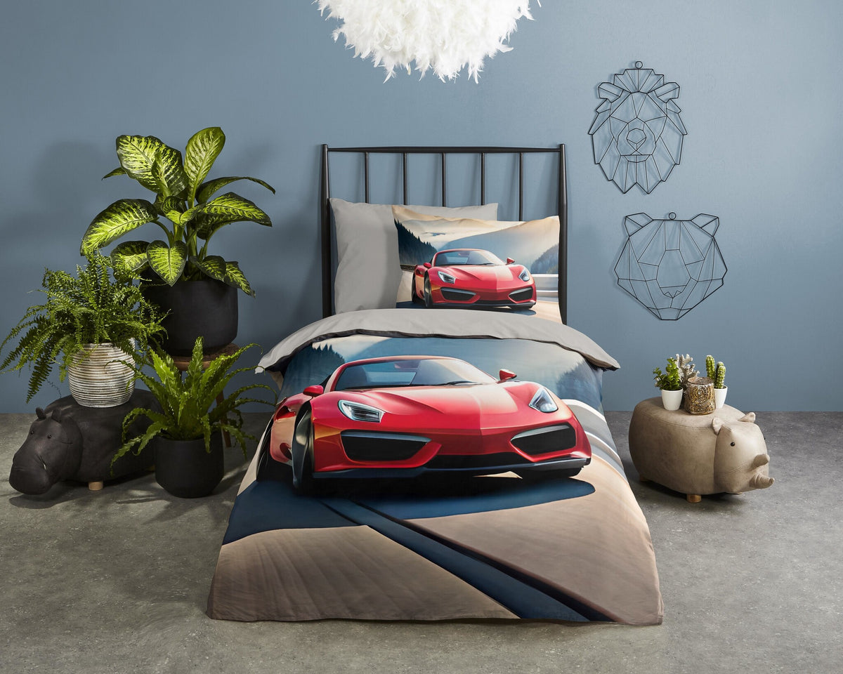 Good Morning kinderdekbedovertrek Cabrio - katoen - eenpersoons (140x220 + 60x70 cm)