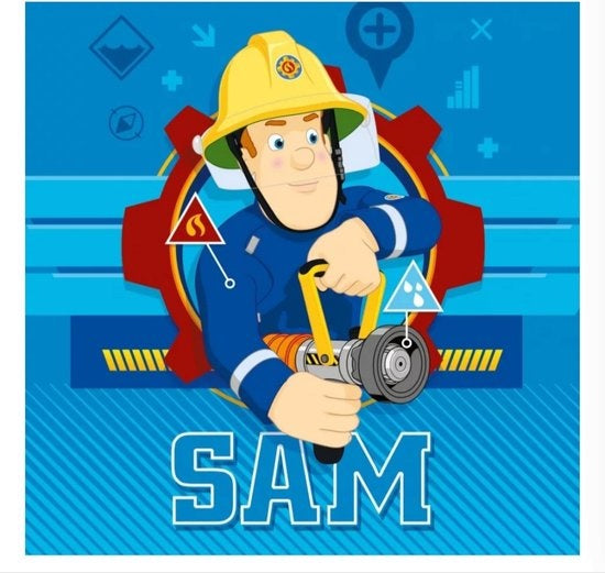 Brandweerman Sam gastendoek SAM - katoen - 30 x 30 cm