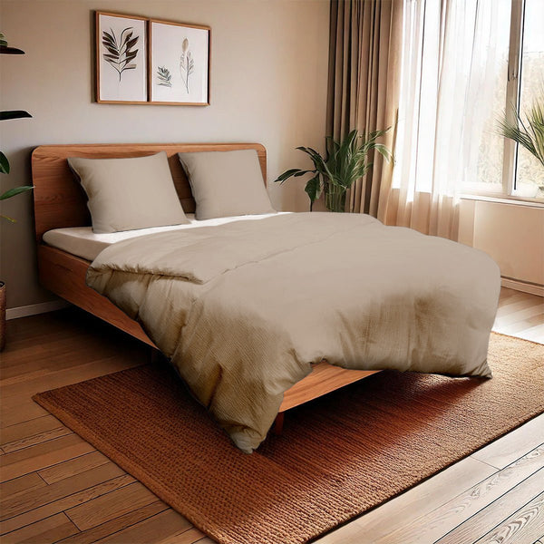 Decoware Mousseline dekbedovertrek - microvezel - taupe