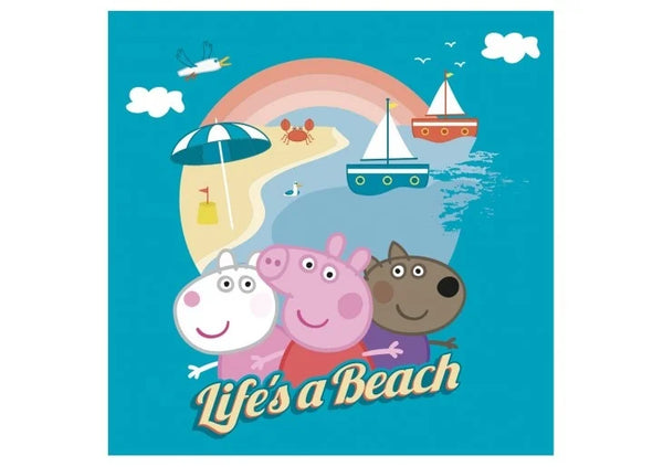 Peppa Pig gastendoek Life's a beach - katoen - 30x30 cm