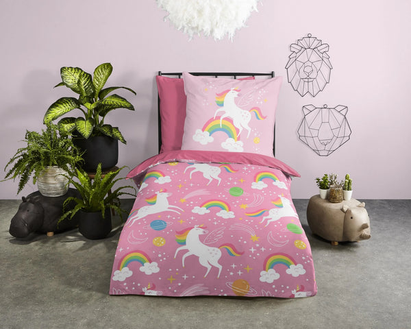 Pure dekbed zonder overtrek Unicorns & Regenbogen - microvezel - eenpersoons (140x200 + 60x70 cm)