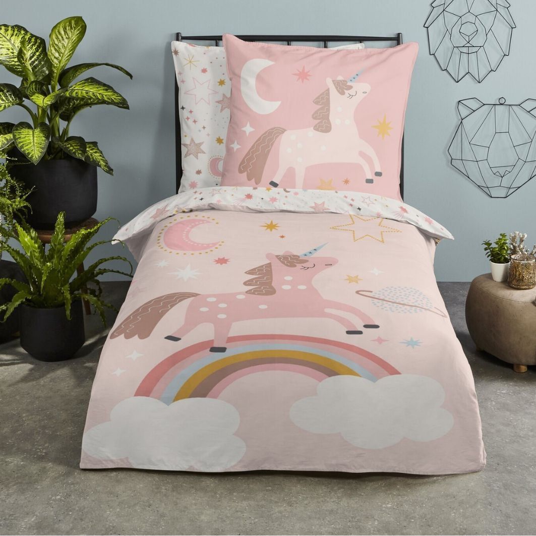 Pure Kinderdekbedovertrek Unicorn - microvezel - eenpersoons (140x220 + 60x70 cm)