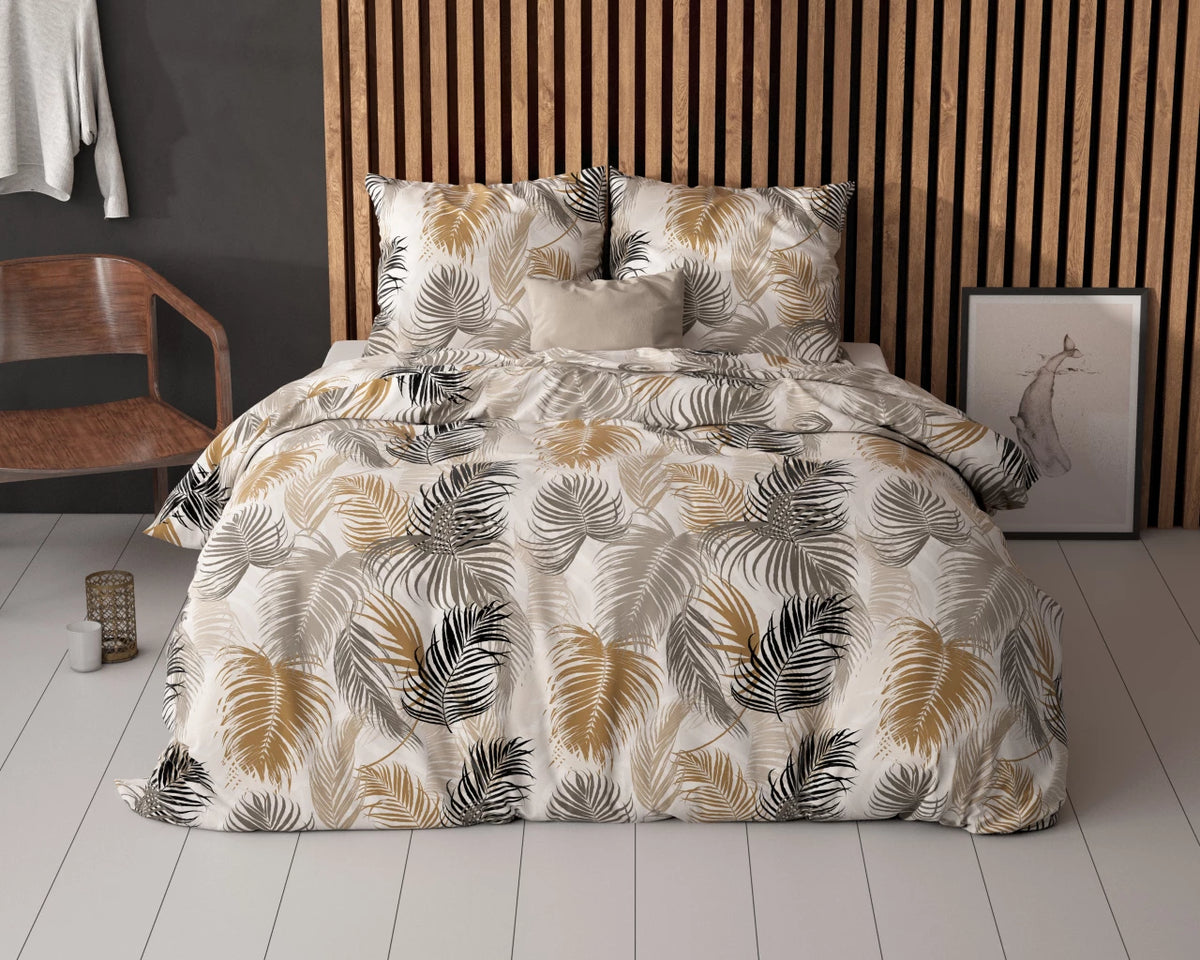Sleeptime dekbedovertrek Feather District - Zand - Polykatoen - 2-persoons (200x220 + 2st. 60x70 cm)