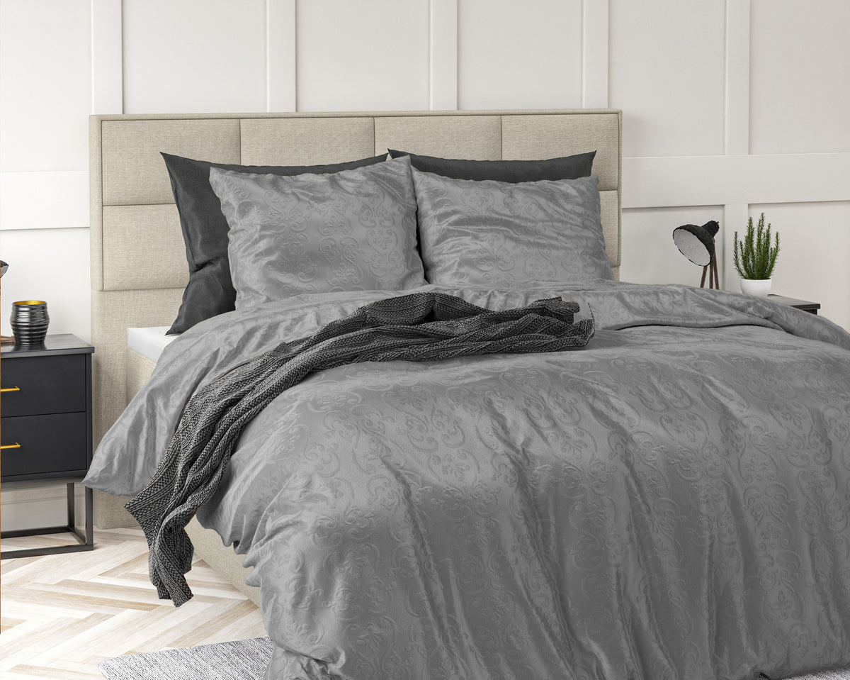 Sleeptime dekbedovertrek Sultan - embossed - grijs - eenpersoons