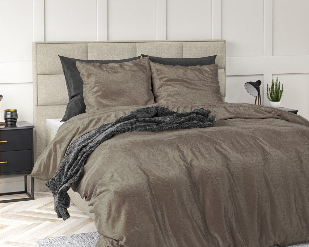 Sleeptime dekbedovertrek Sultan - embossed - Taupe - eenpersoons