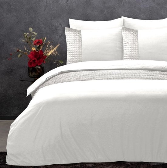 Sleeptime dekbedovertrek - velvet band - wit