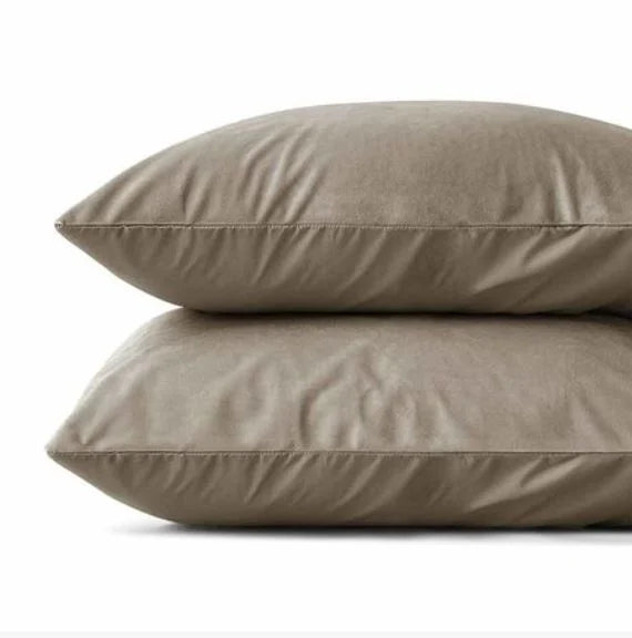 Sleeptime Kussensloop (Per 2 st) -  Taupe - Velvet