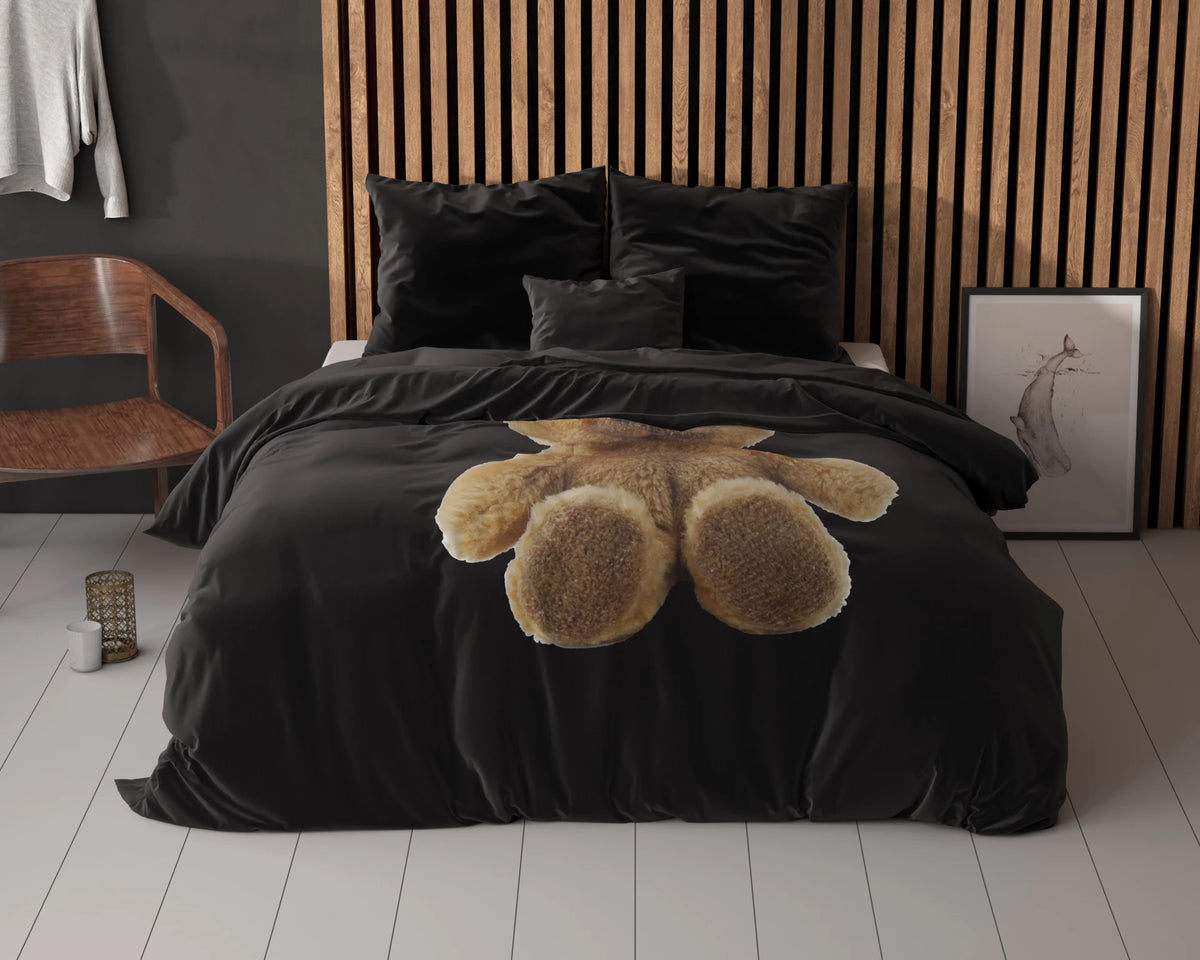 Sleeptime dekbedovertrek Teddybeer - zwart - microvezel