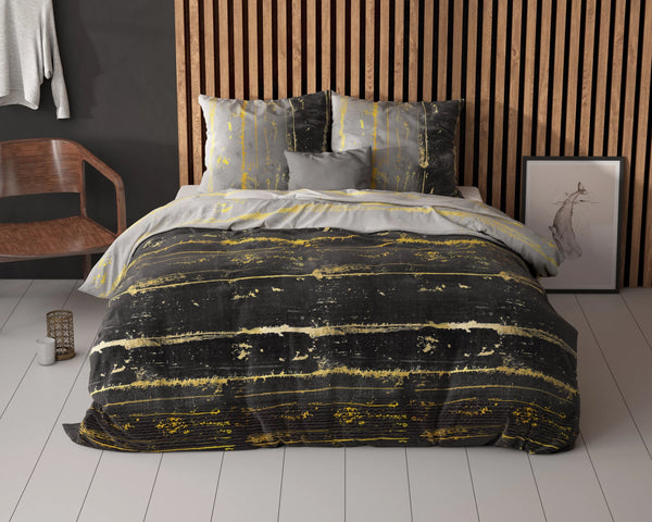 Sleeptime dekbedovertrek Scratchy Antraciet - Polykatoen