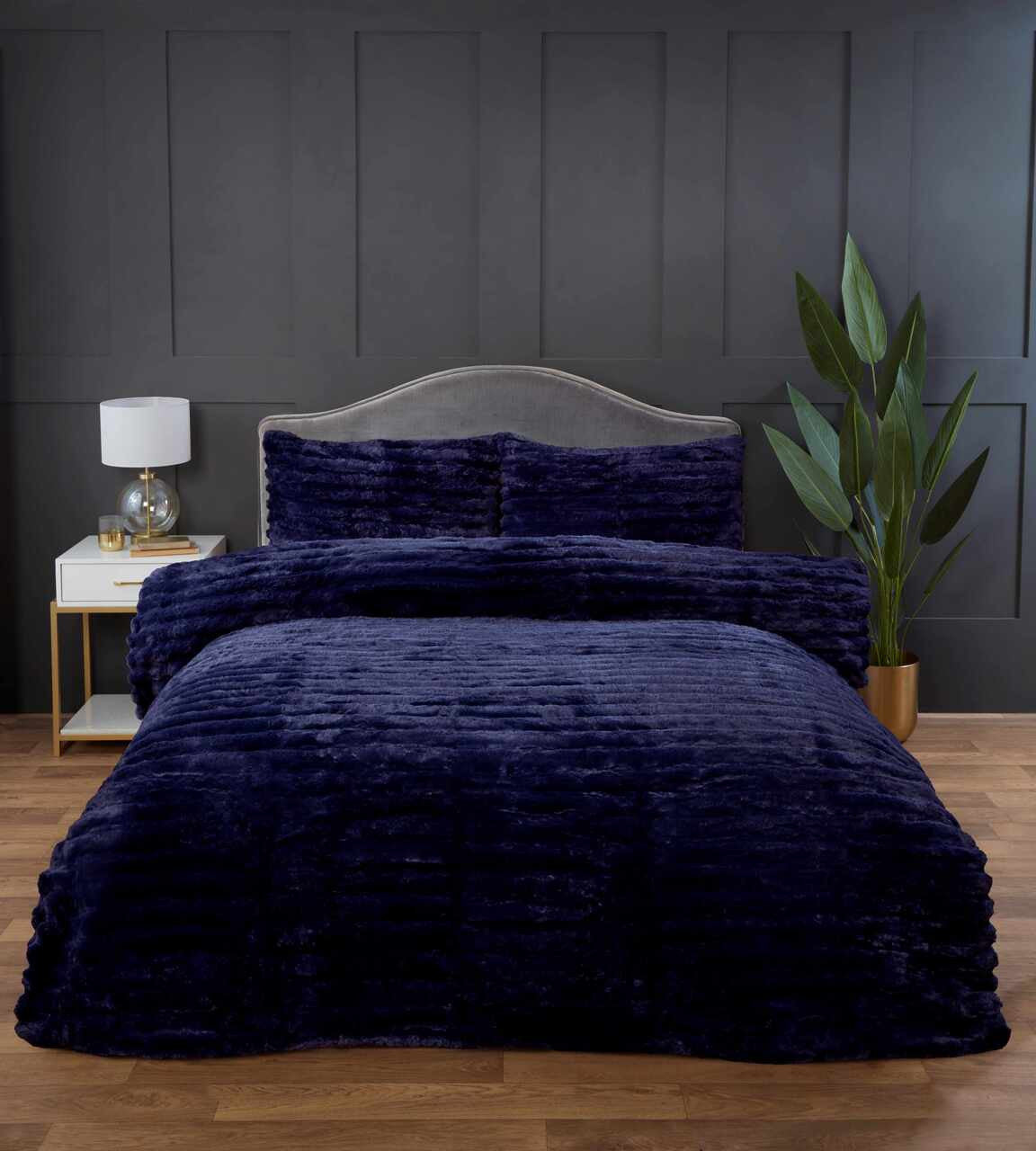 So soft dekbedovertrek Rabbit Faux Fur - Blauw