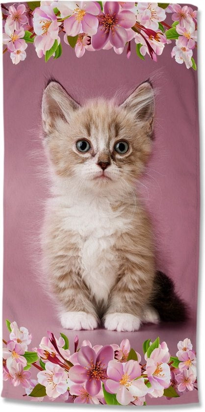 Good Morning strandlaken Kitten - Polyvelours (75x150 cm)