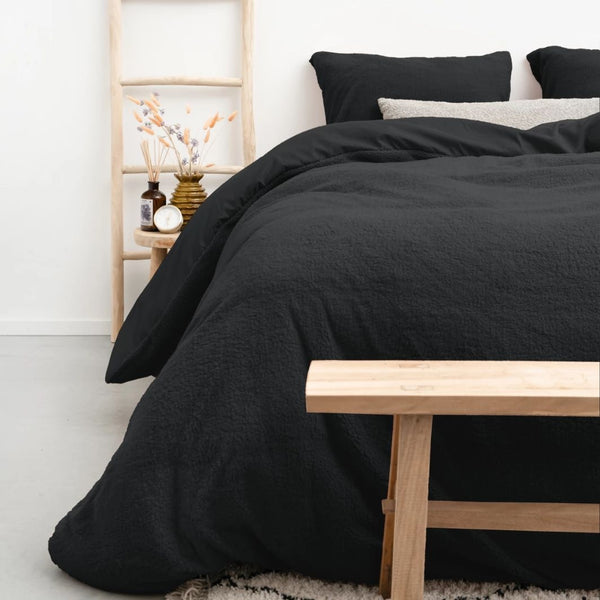 Sleeptime teddy fleece dekbedovertrek - antraciet - onderkant microvezel